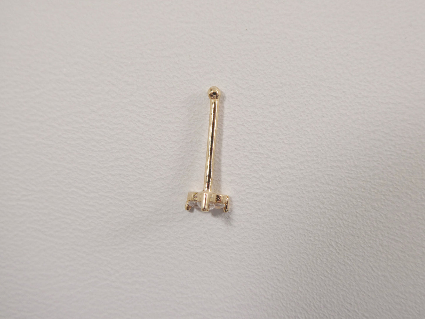 14k real solid yellow gold triangle stud nose ring