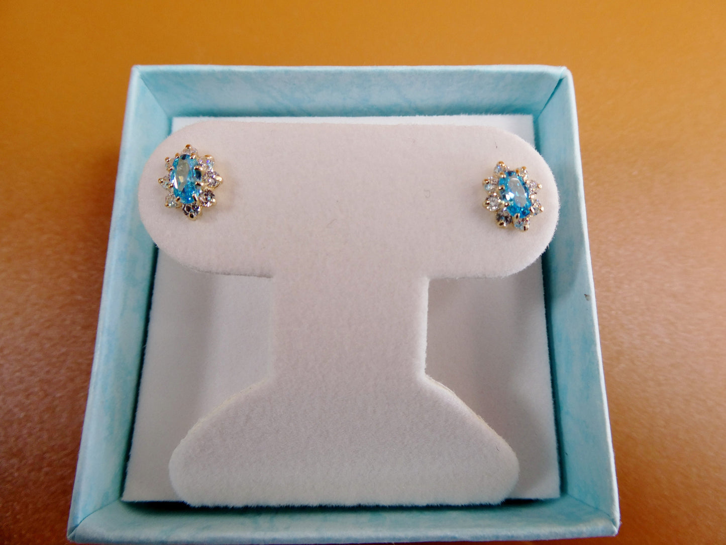 14k real solid yellow gold screw back children earrings birth stone oval shape