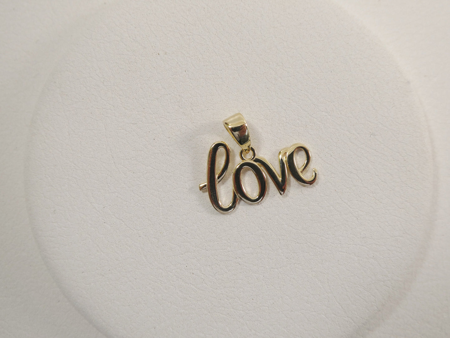 women's 14k real solid yellow gold love world charm