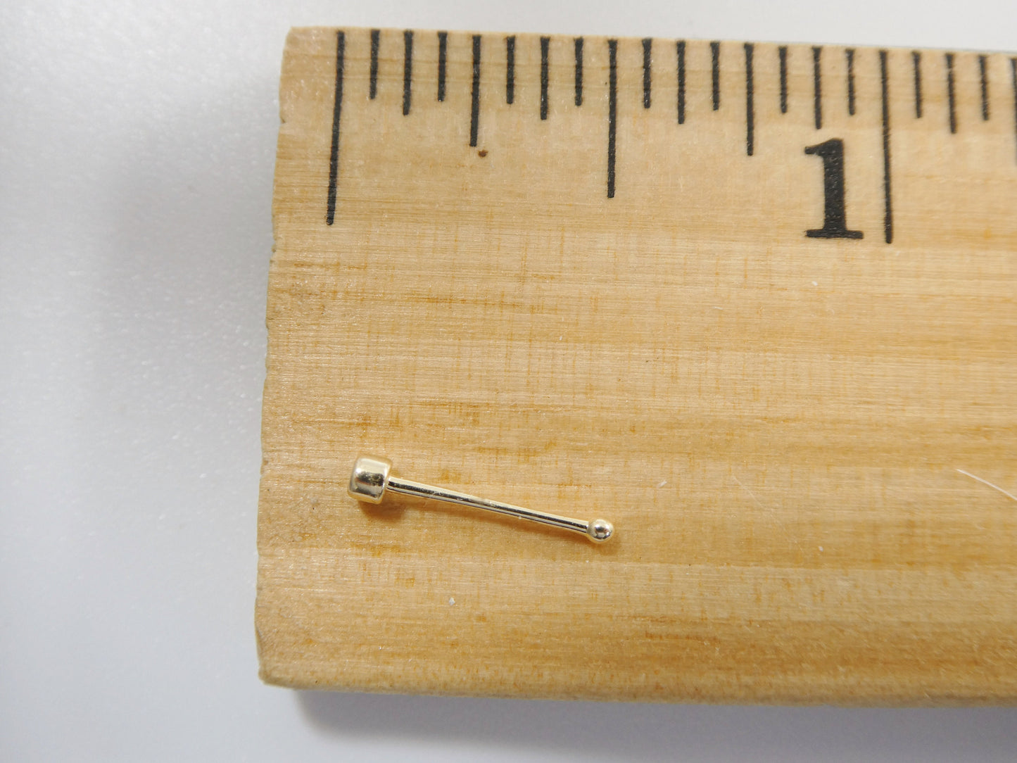 14k real solid yellow gold 2MM stone long post square stud nose ring