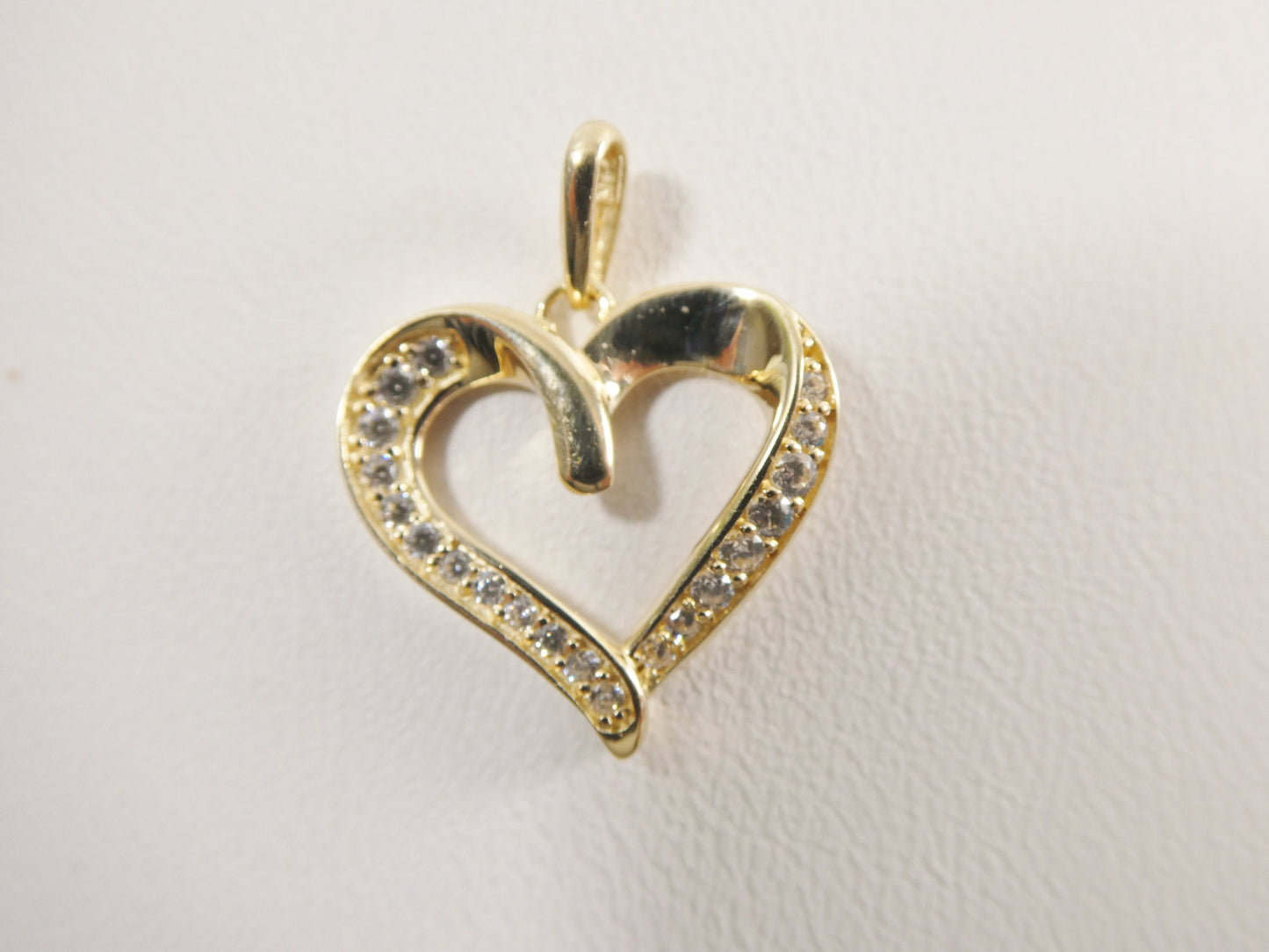 14k real solid yellow gold heart high polish charm pendent