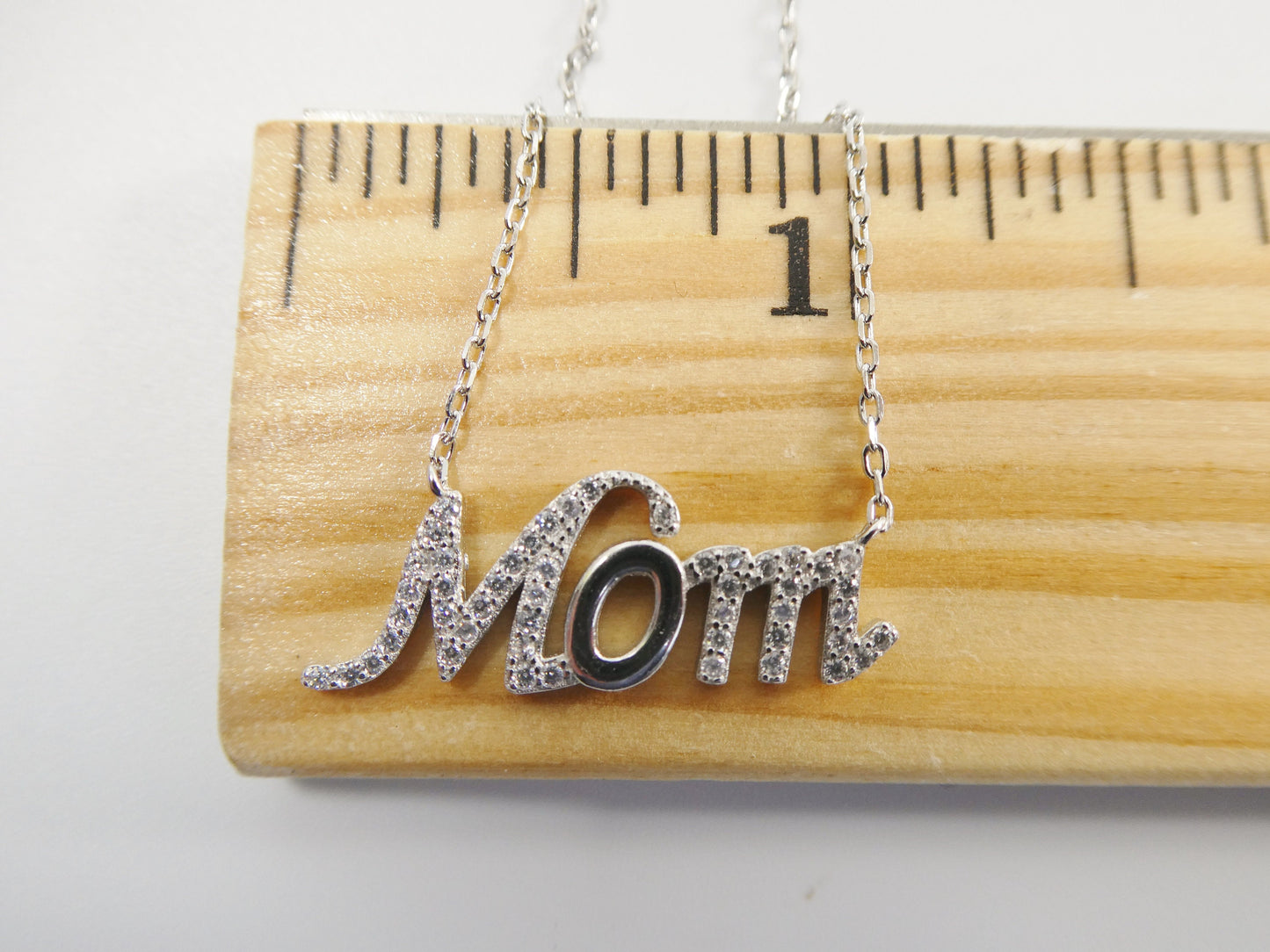 16 inch plus two inch extension real 925 sterling silver mom necklace