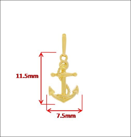 10k Yellow Gold Singapore Chain Necklace anchor Pendant