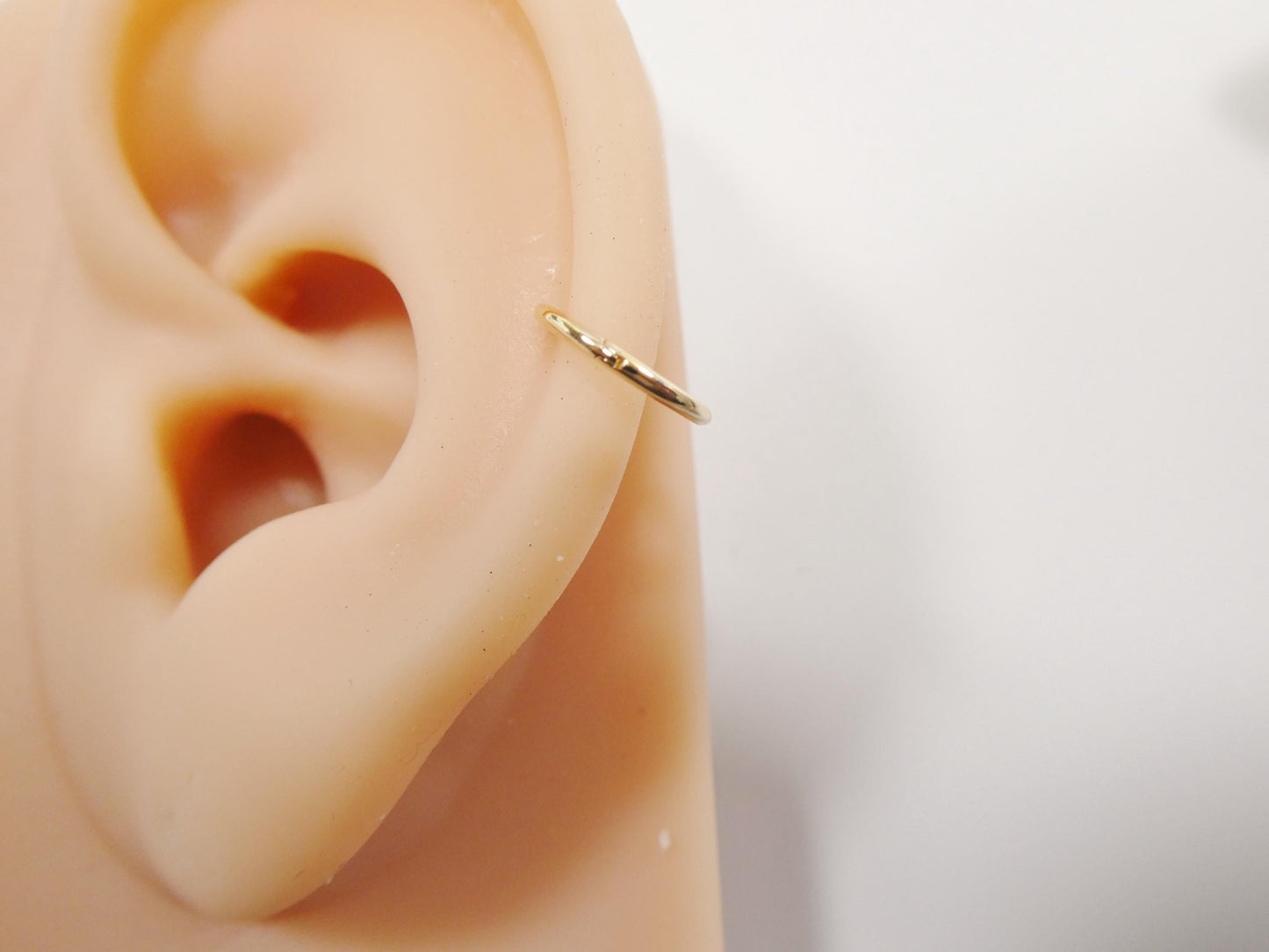 14k real solid yellow gold hoop earring cartilage daith ring piercing