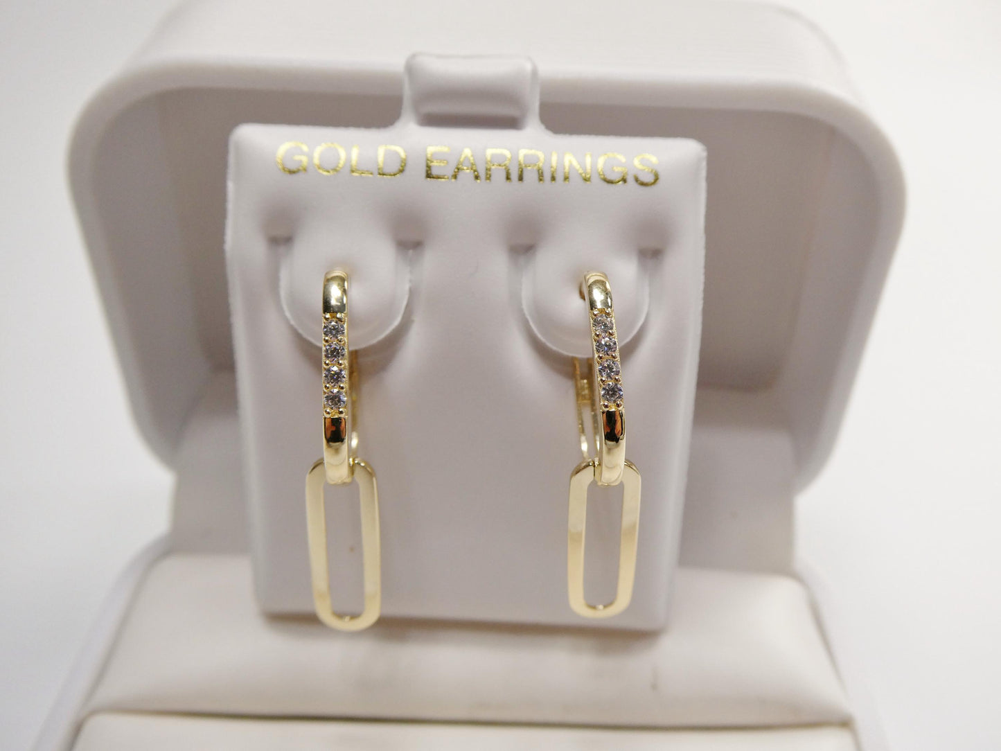 real 10k solid yellow gold designer hoop huggie earrings