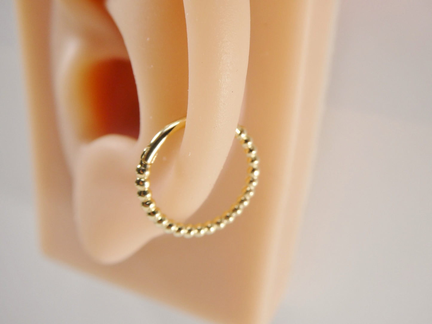 14k real solid yellow gold cartilage daith septum body ring piercing