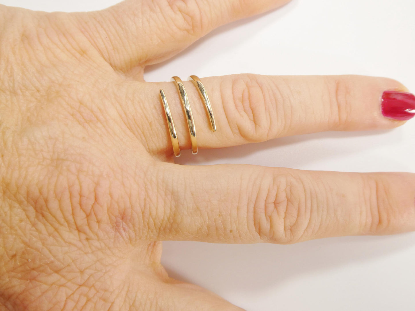 10k solid yellow gold women girl bypass ring