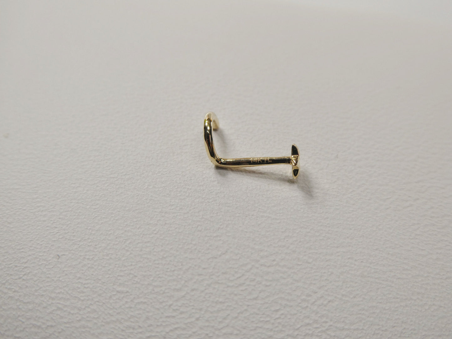 14k real solid yellow gold twist diamond cut star stud nose ring