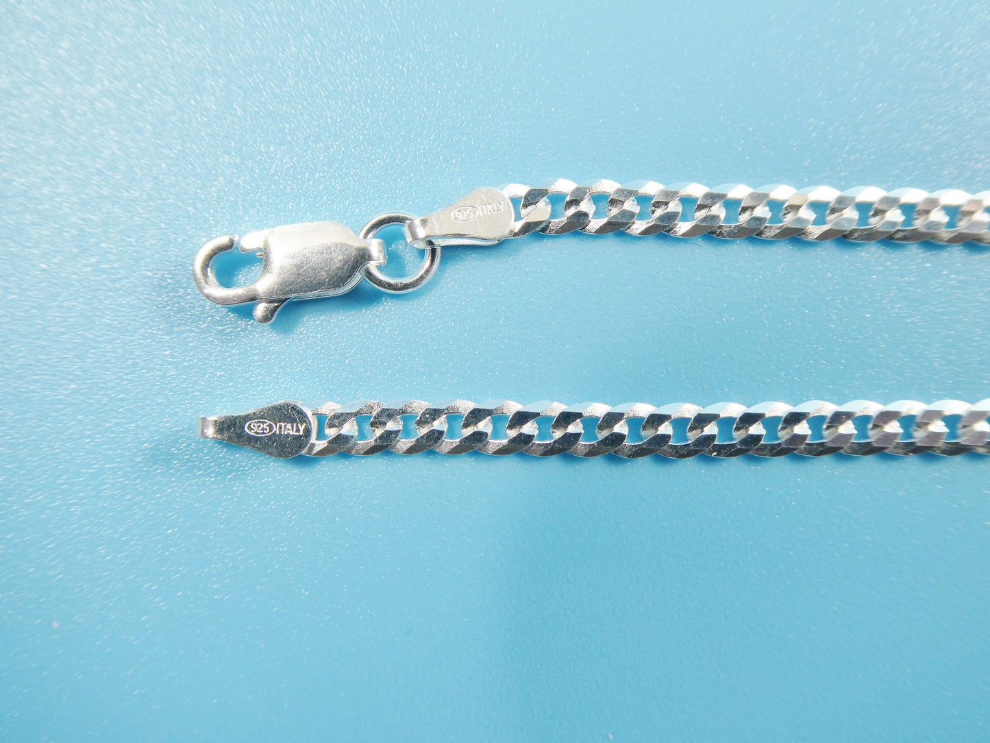 real 925 sterling silver Italian solid chain lobster lock clasp