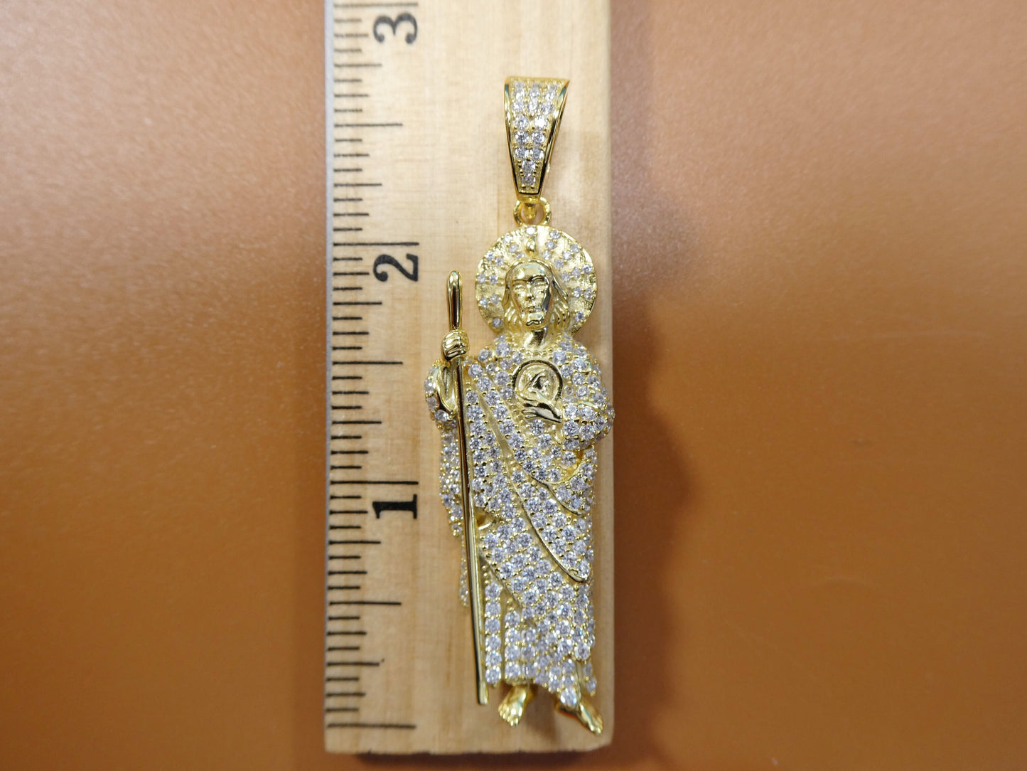 real solid 925 sterling silver large saint Jude pendent