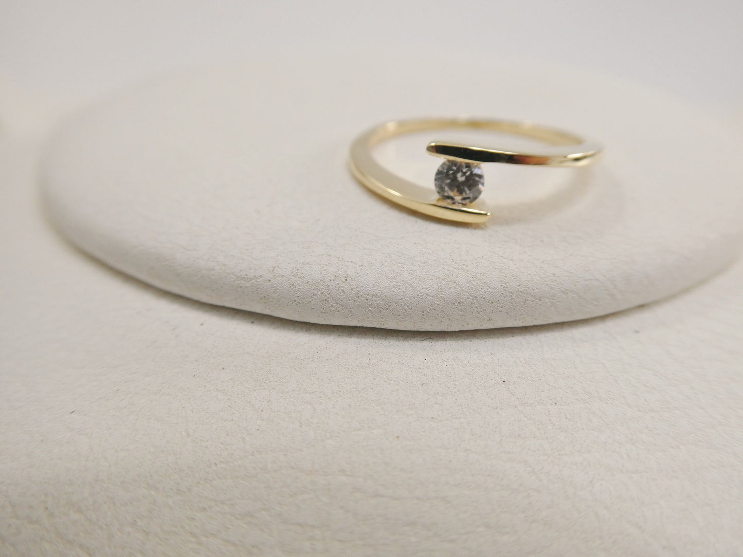 real 14k solid yellow gold women's classic micro pave setting pinky ring