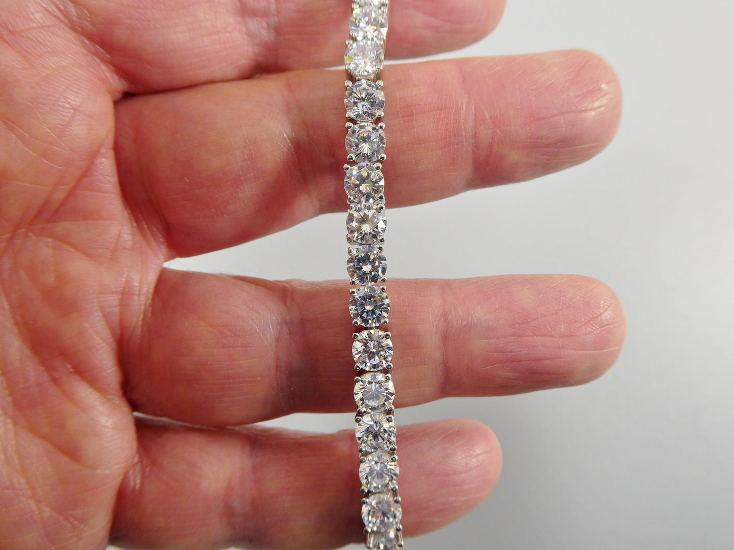 real 925 sterling silver tennis bracelet 3mm / 4mm / 5mm white gold finish