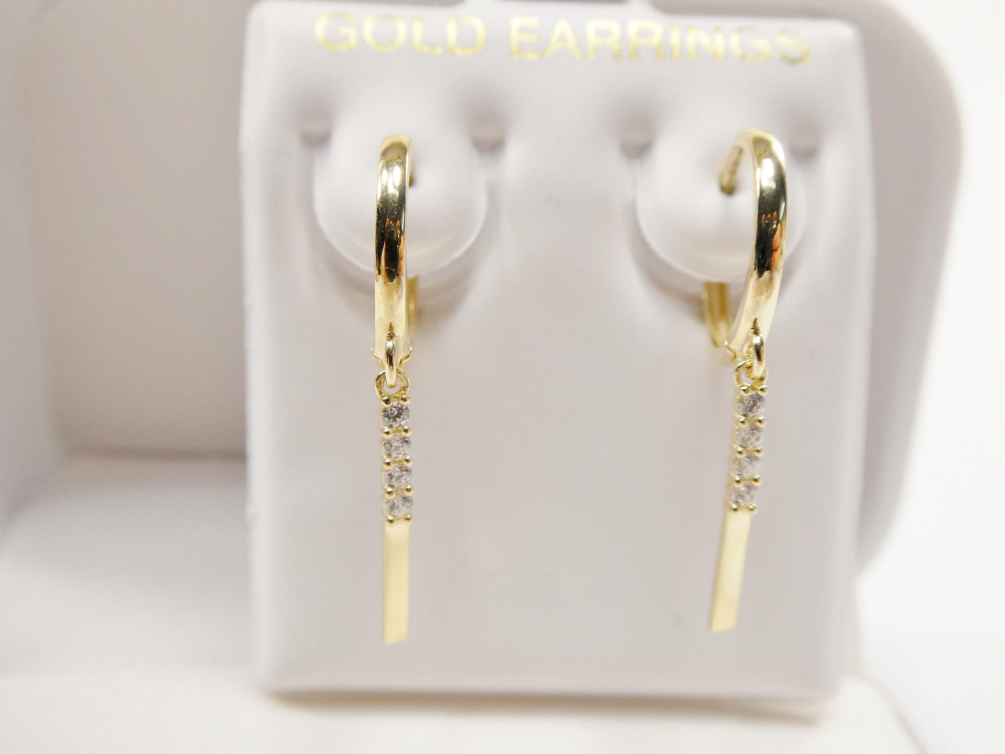 real 10k solid yellow gold designer teardrop hoop huggie earring