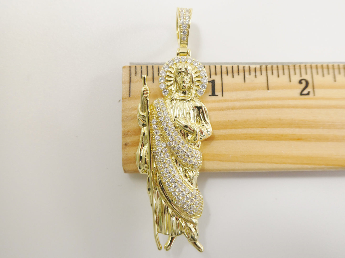 real 925 sterling silver large St. Jude medallion pendent