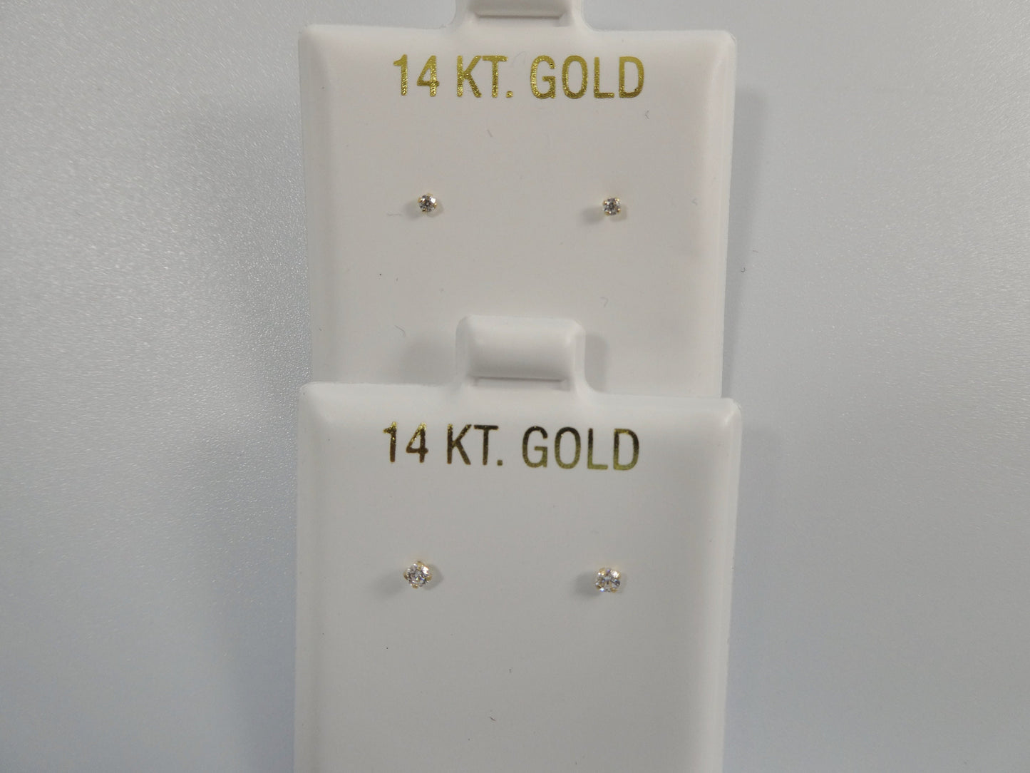 14k real solid yellow gold push post pair nose earring