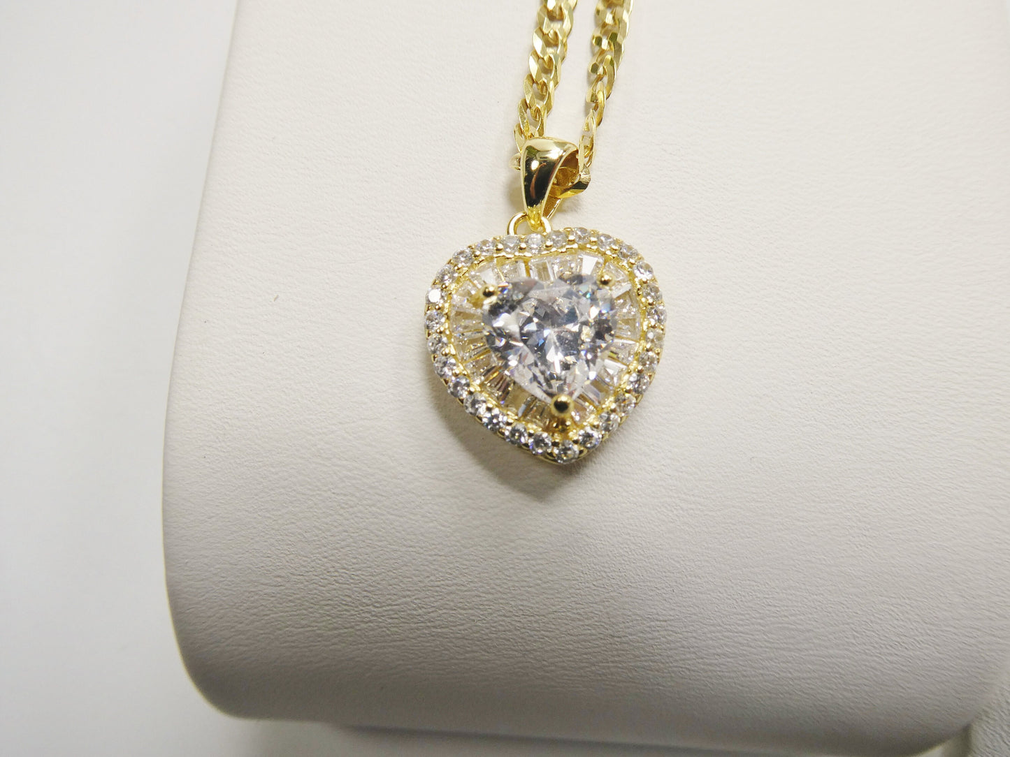 real 925 sterling silver sparking heart chain and pendent heart