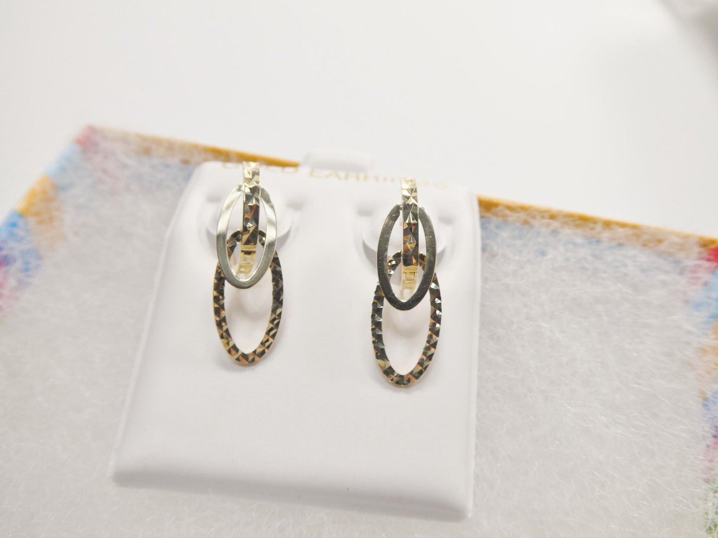 real 10k solid yellow gold designer hoop huggie earrings