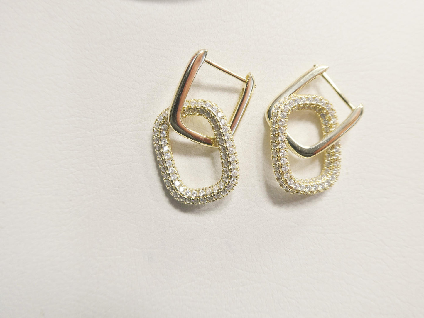 real 925 sterling silver u-shape paperclip earrings