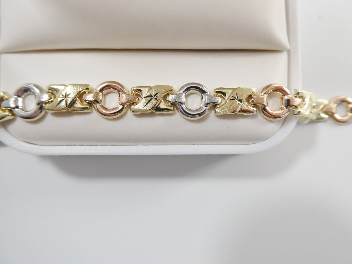 14k real solid yellow gold xo xo 7 inch bracelet