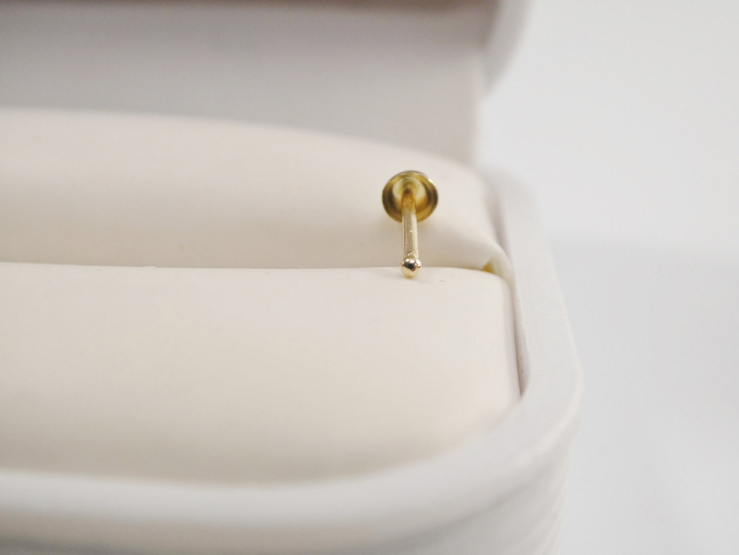 14k real solid yellow gold plain ball stud nose ring