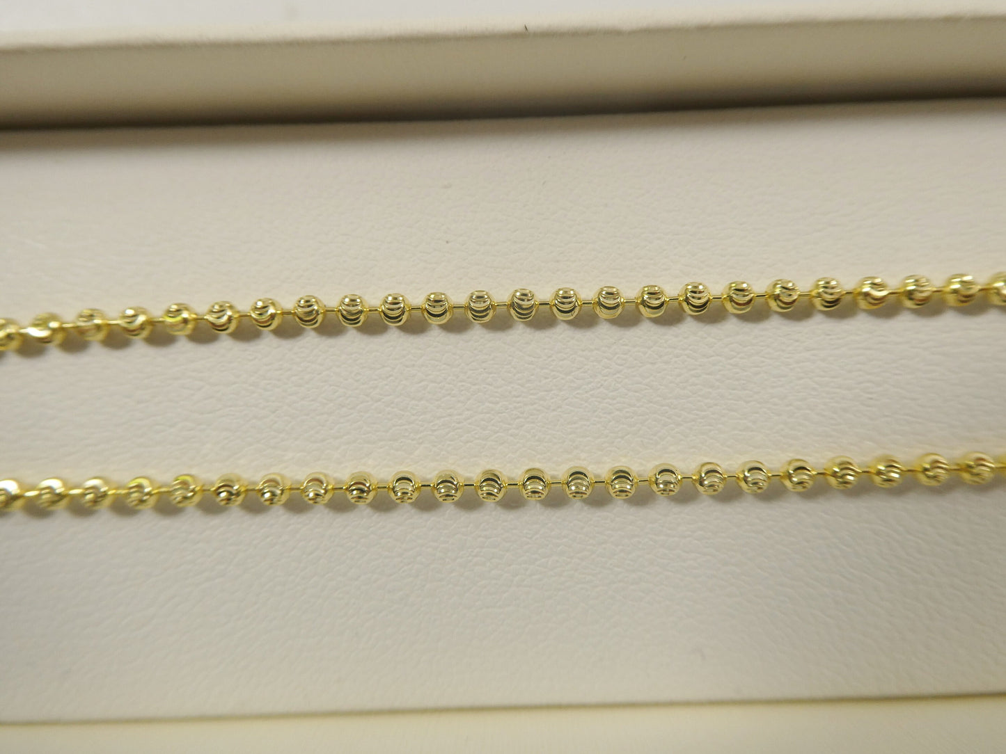 real 2mm 925 sterling silver moon cut chain 14k yellow gold finish