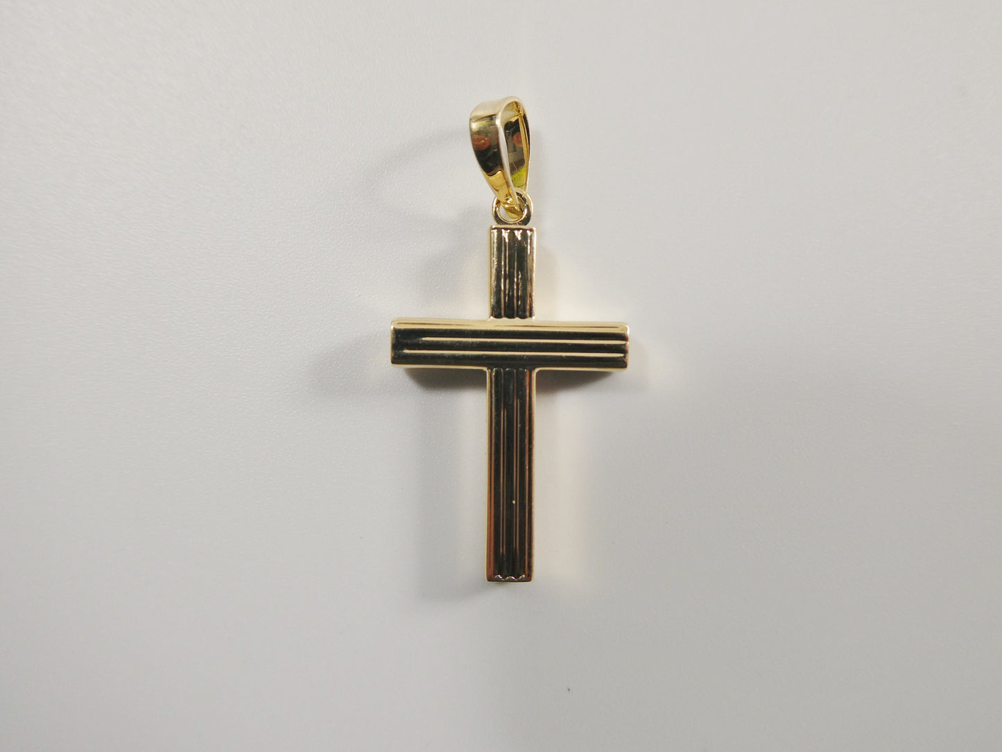 14k real solid yellow gold high polish cross pendent