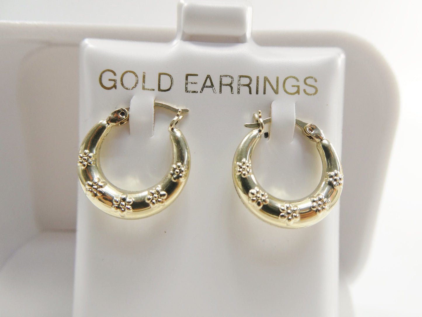 10k real solid yellow gold small classic hoop earring