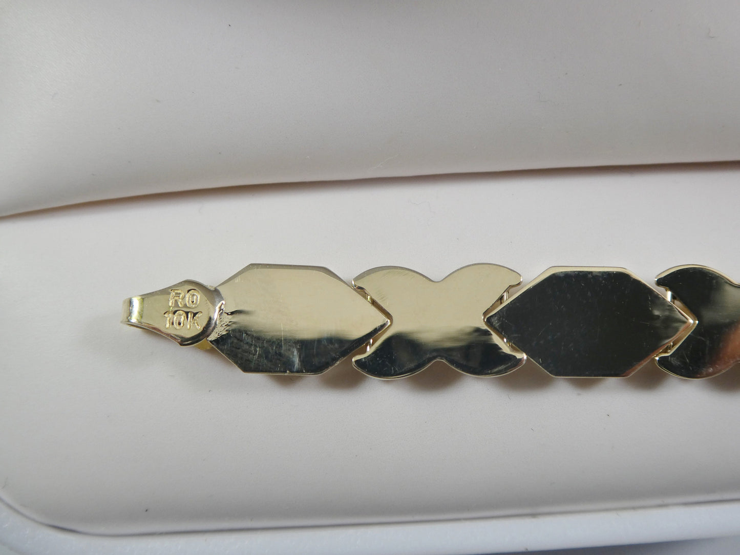 real 10k solid yellow gold xoxo hugs and kisses 7 inch and 8 inch stampato bracelet