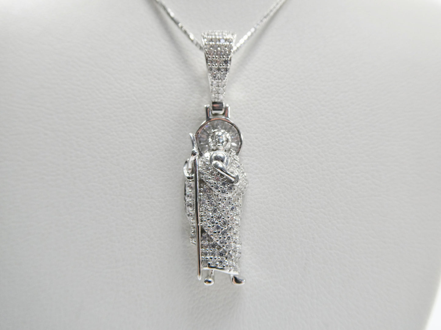 real 925 sterling silver 16 inch box chain and saint jude small pendent