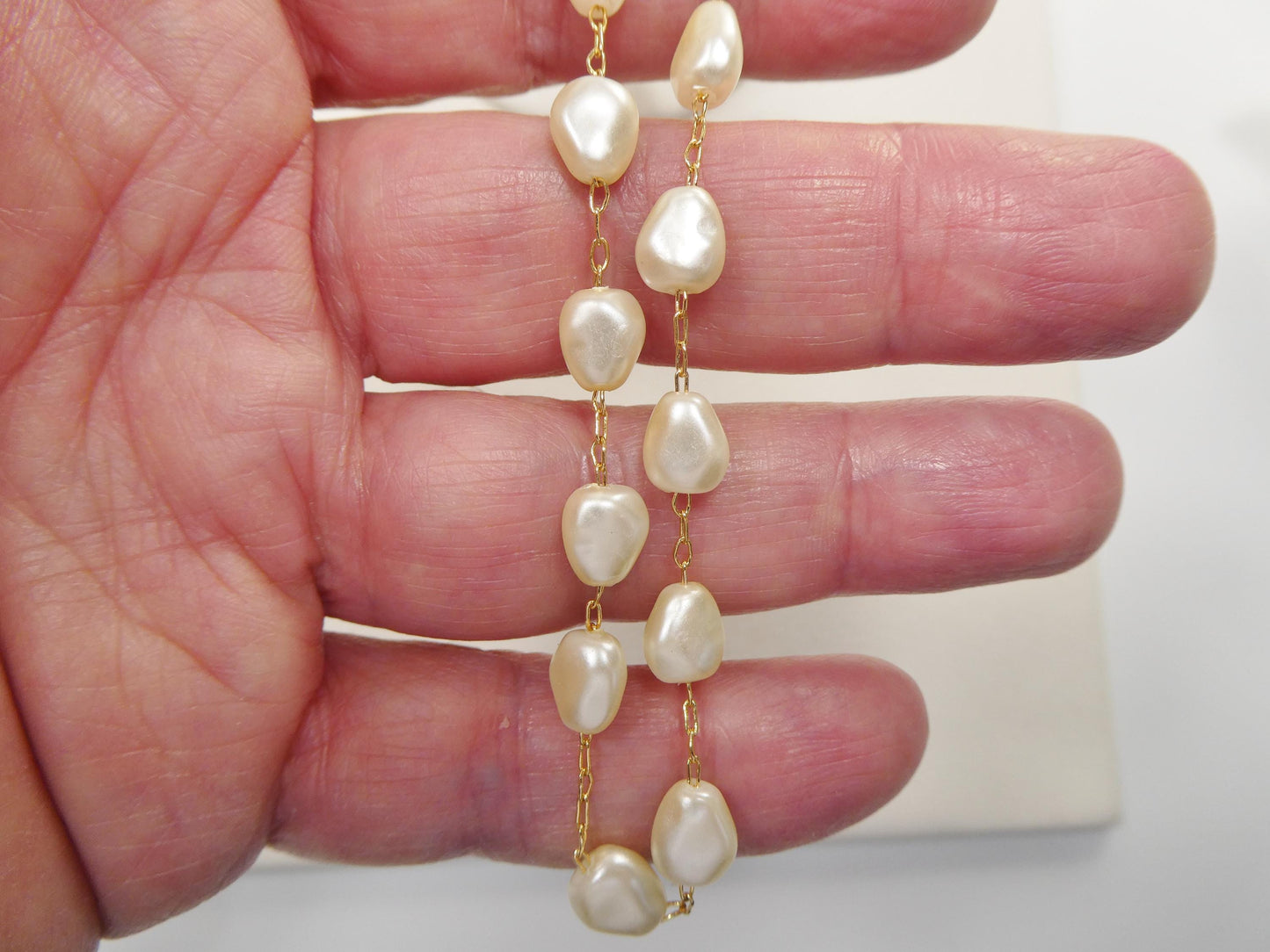 10 inch 14k gold filled pearl ladies anklet bracelet