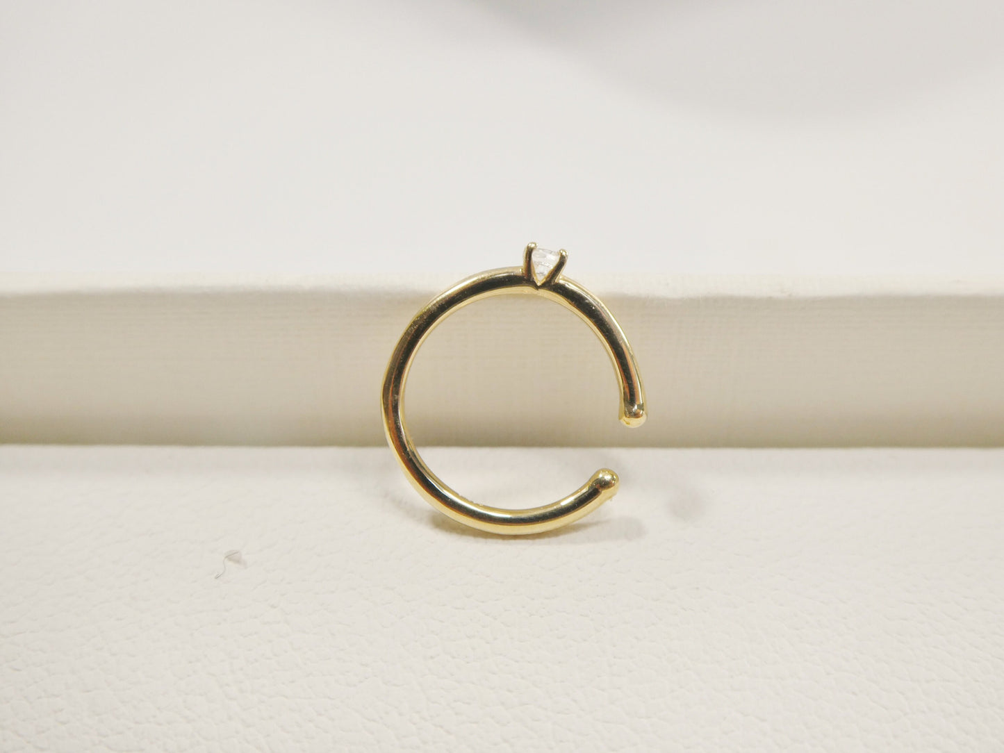14k real solid yellow gold cartilage nose ring body ring piercing