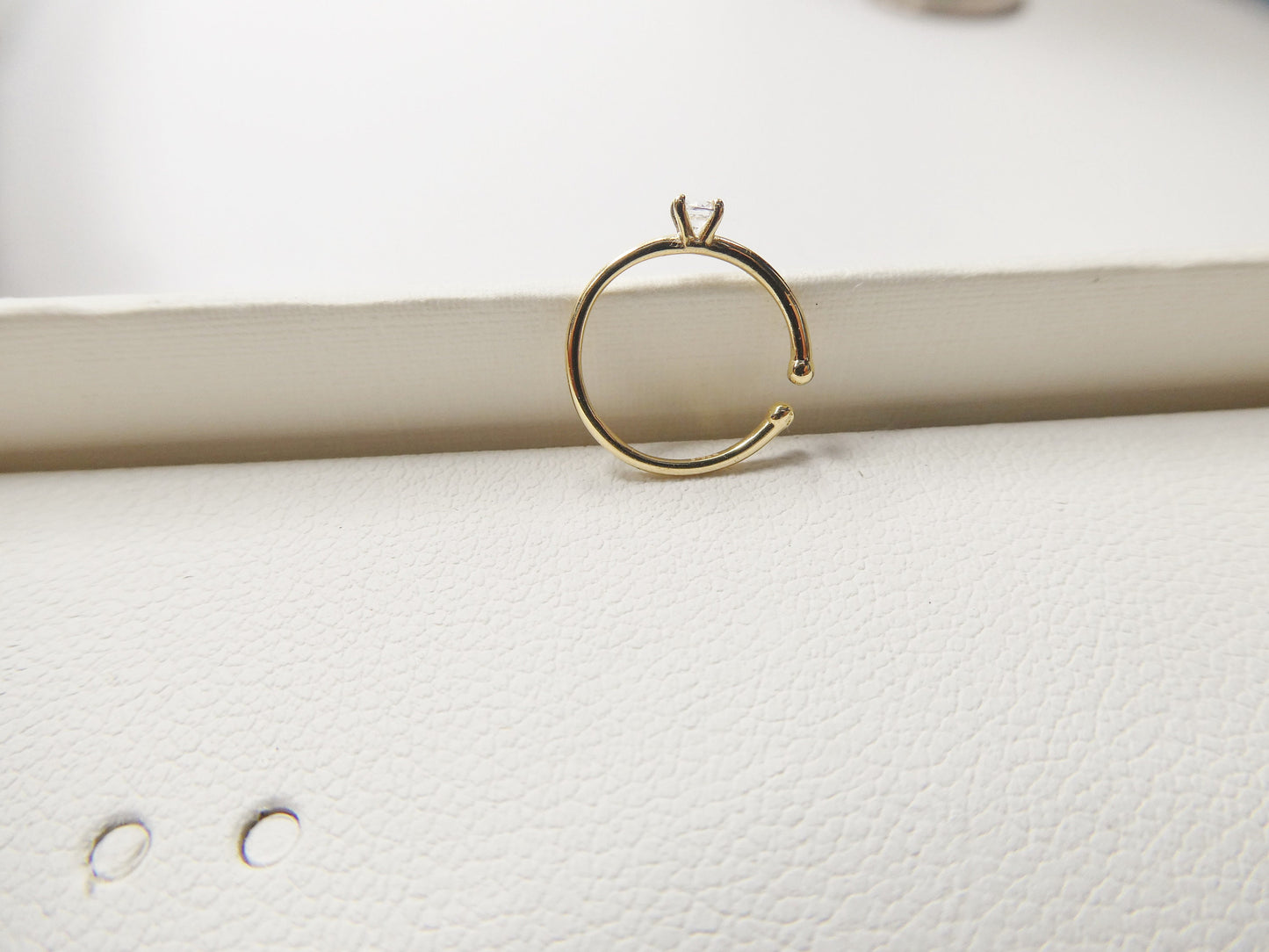 14k real solid yellow gold cartilage nose ring body ring piercing