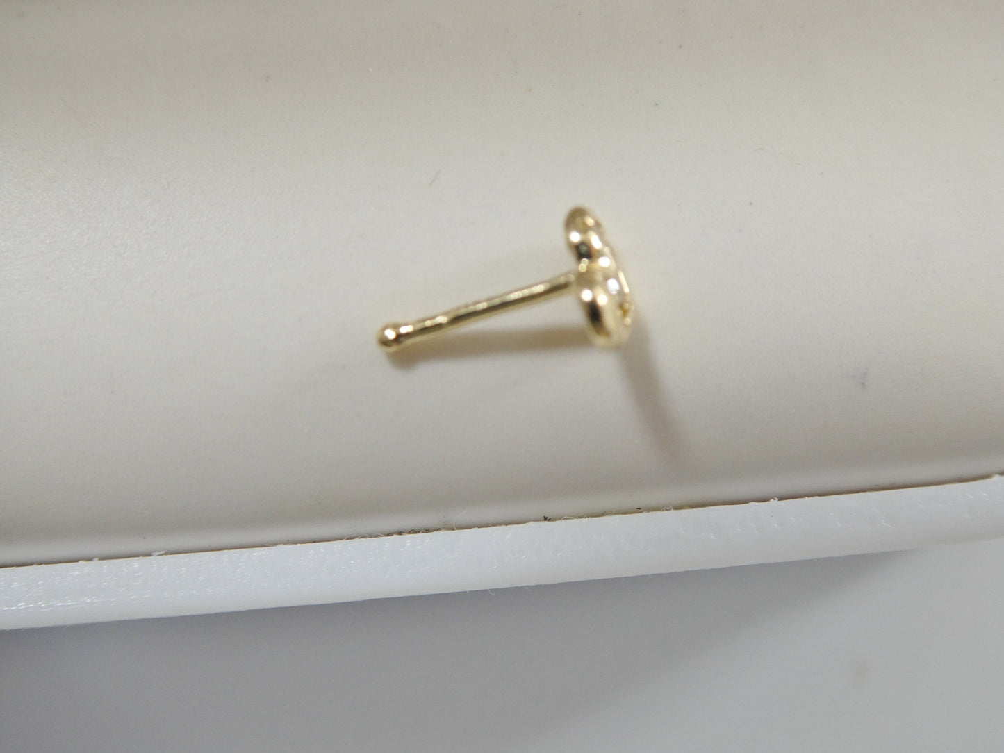 14k real solid yellow gold tiny heart stud nose ring
