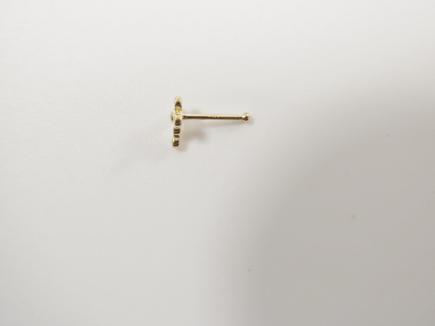 14k real solid yellow gold cross nose ring