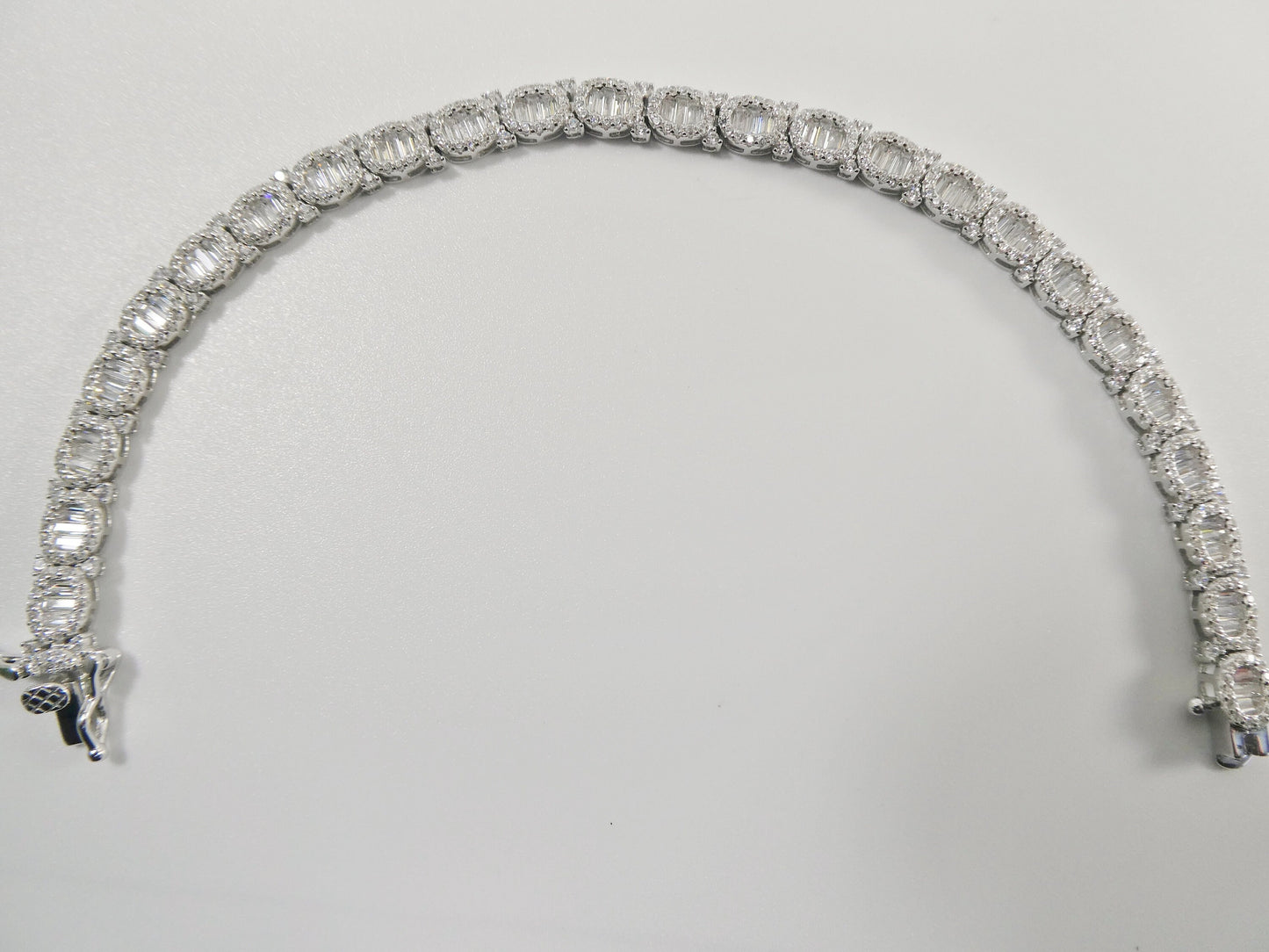 7 inch tennis style real 925 sterling silver 14k gold color finish bracelet