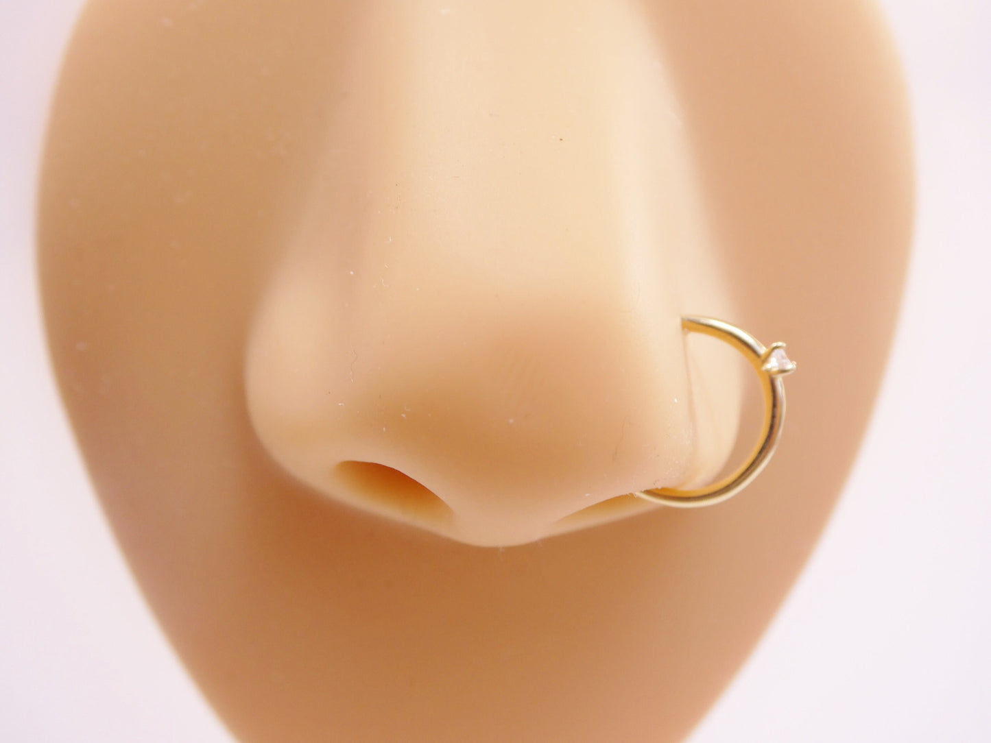 14k real solid yellow gold cartilage nose ring body ring piercing