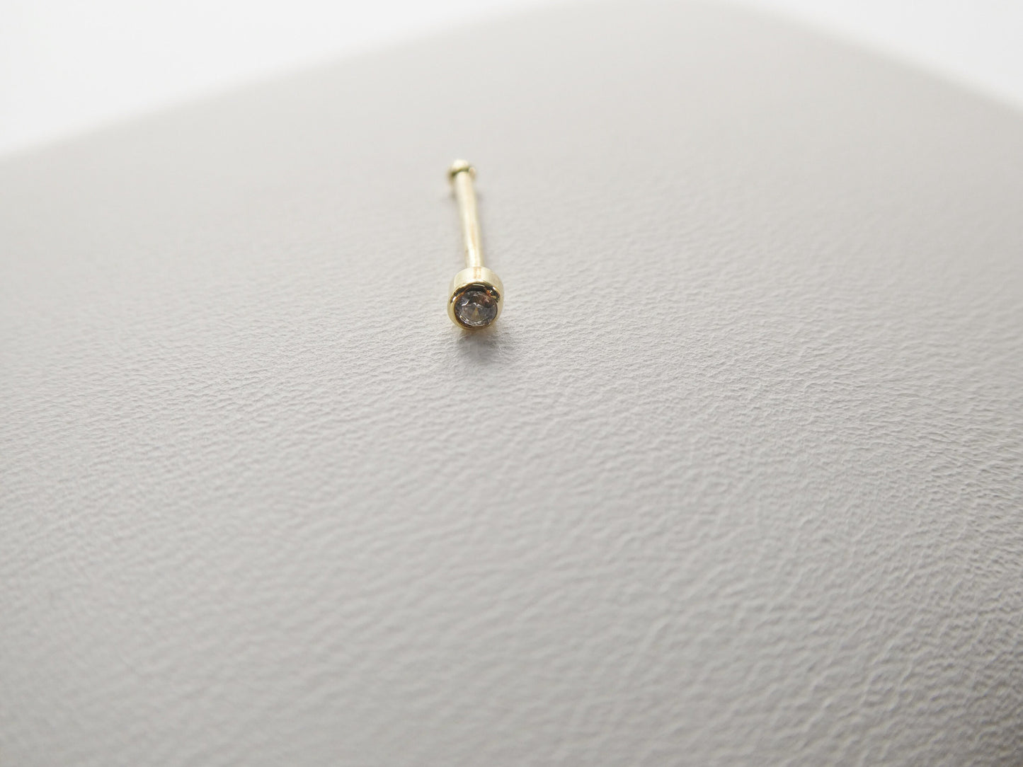 14k real solid yellow gold long post nose ring