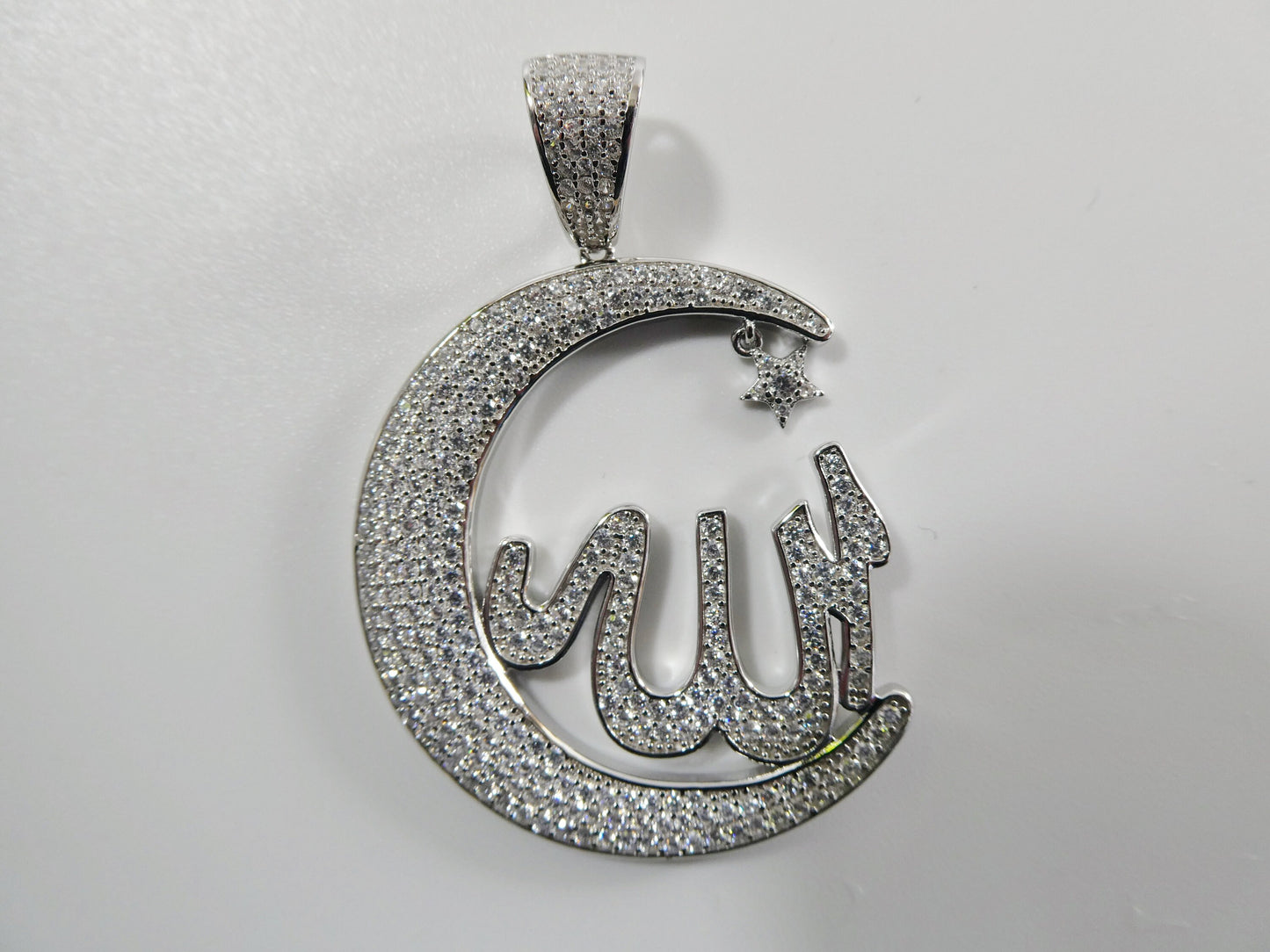 real 925 sterling silver large Muslim Allah pendent charm