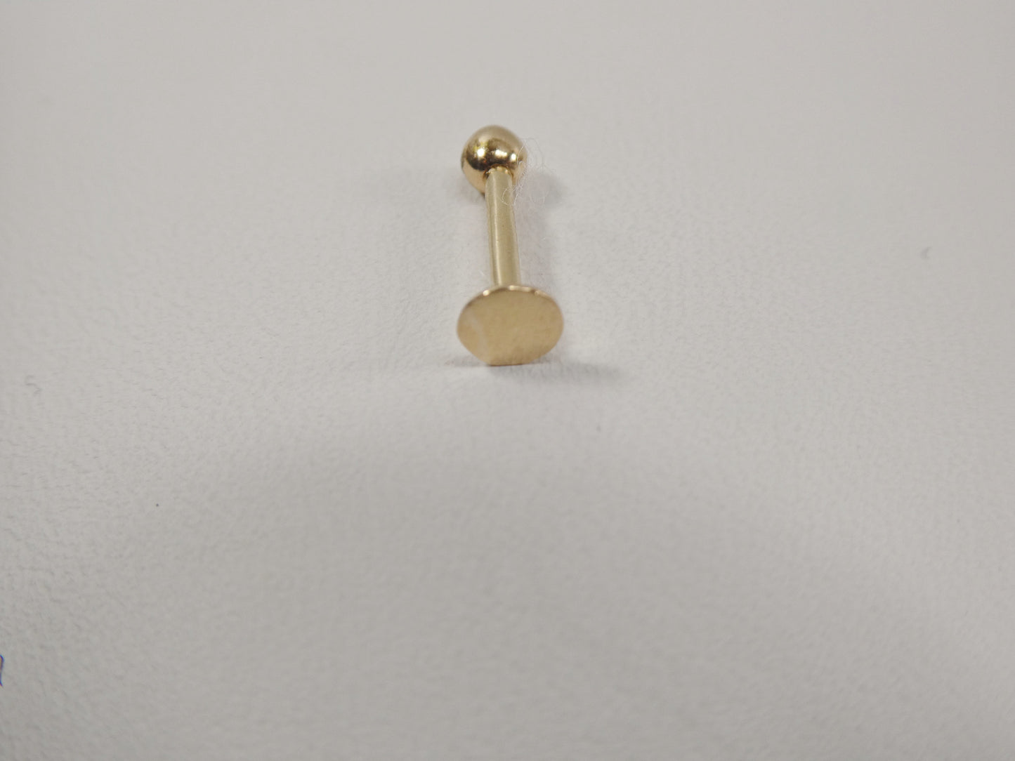 14K real solid yellow gold lip chin stud piercing