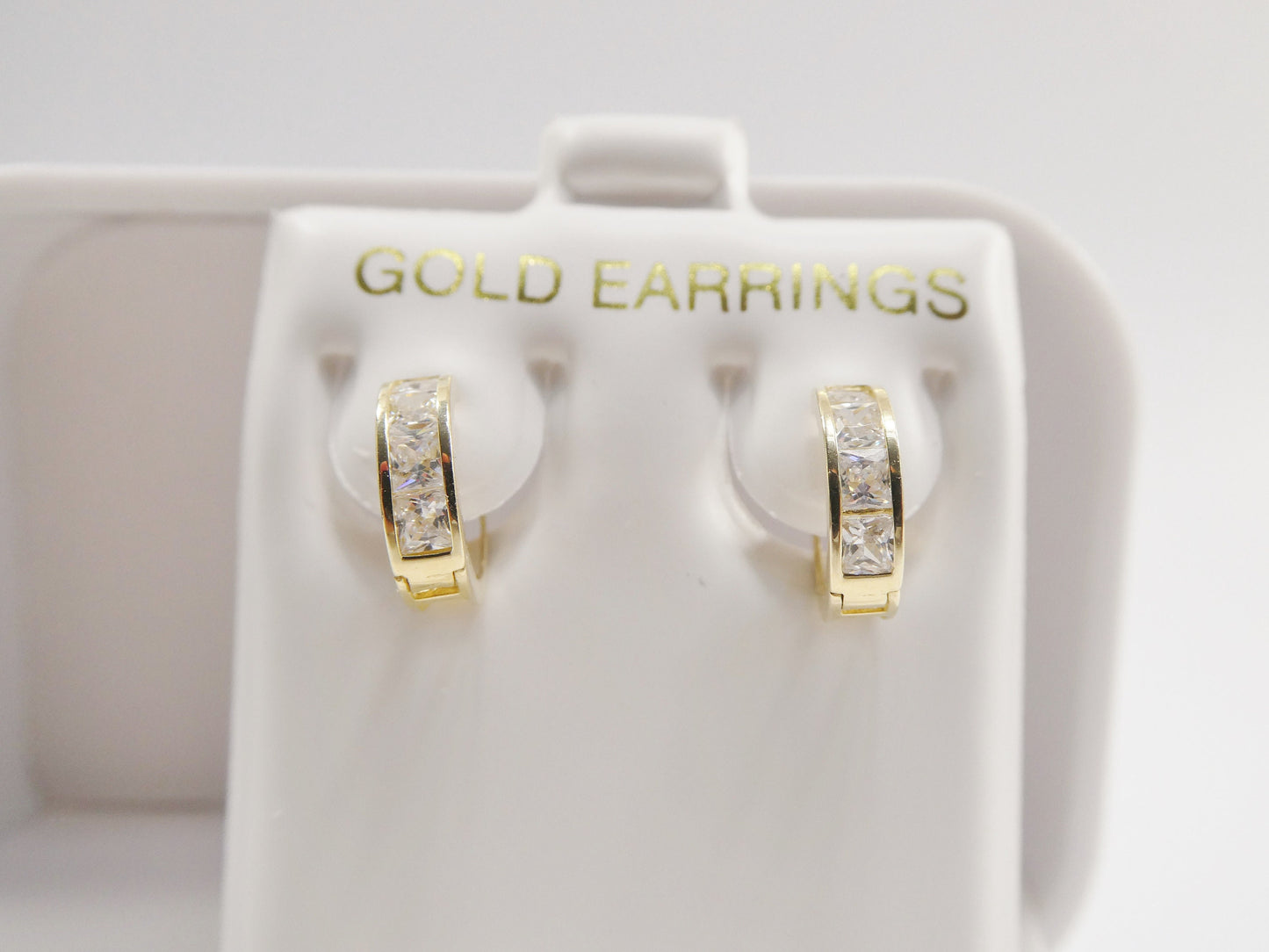 real 10k solid yellow gold small 10mm hoop huggie earrings