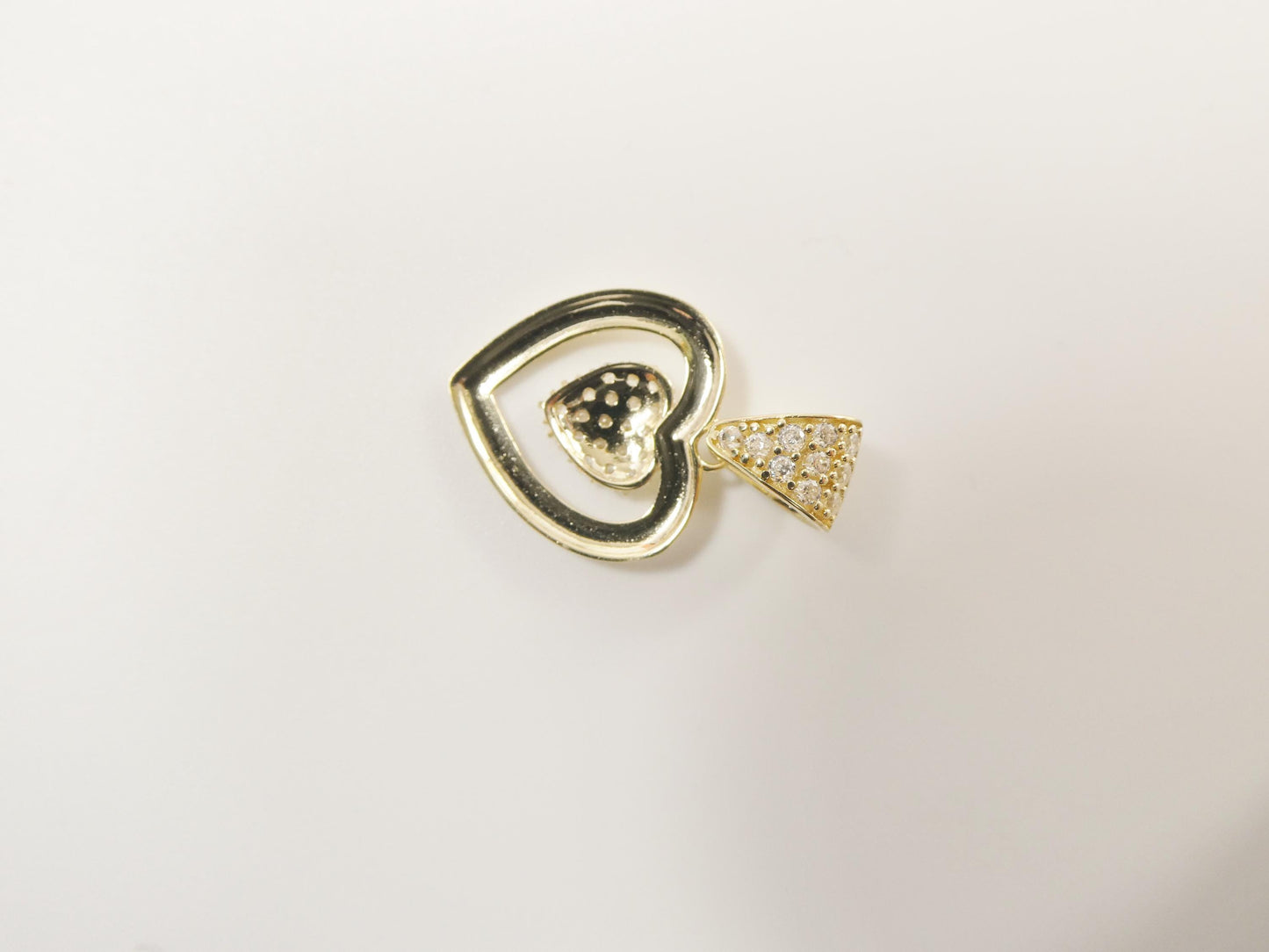 10k real solid yellow gold 16 inch chain and heart pendent set