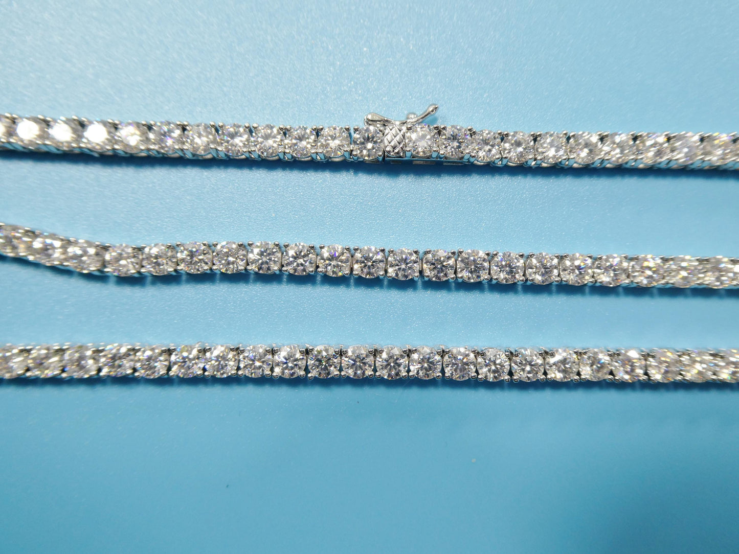 real 925 sterling silver 4mm moissanite tennis bracelet/necklace