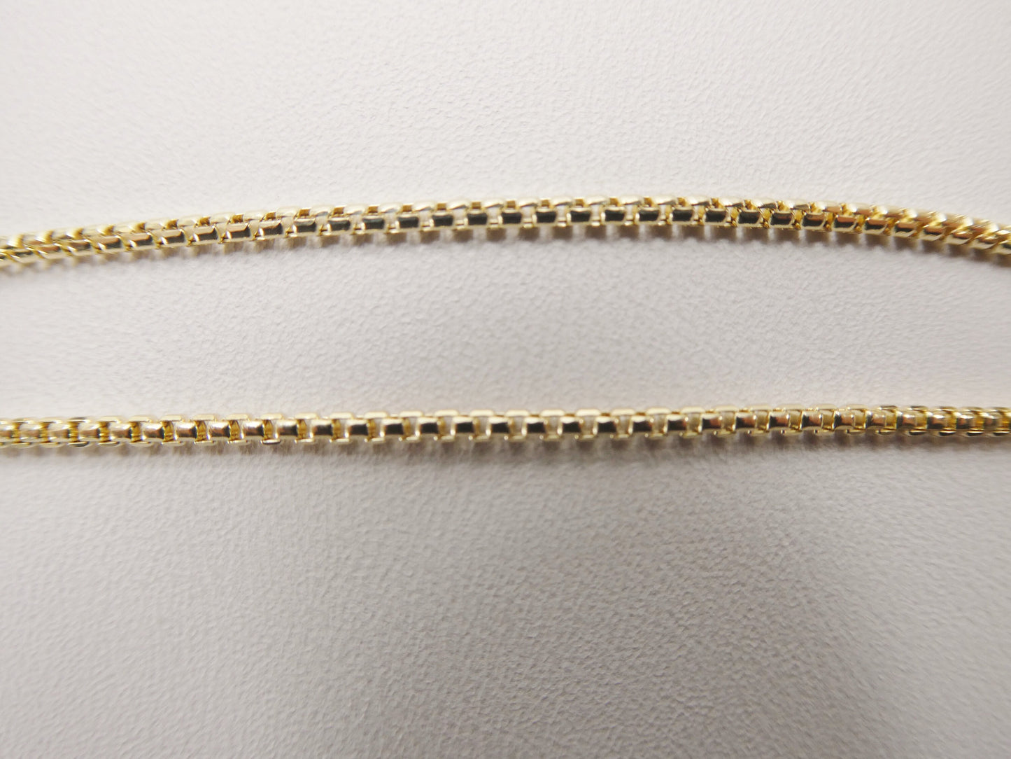 14k real solid yellow gold tiny small 2MM round box chain necklace