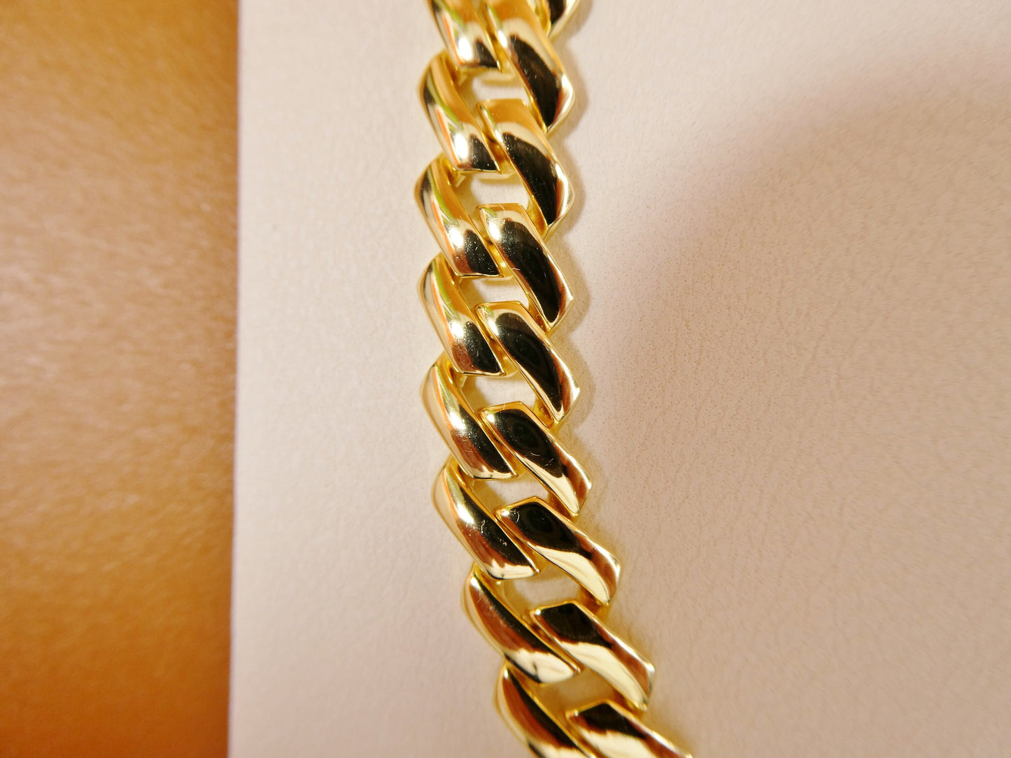 14k yellow gold color tone 9MM Monaco necklace over real 925 sterling silver