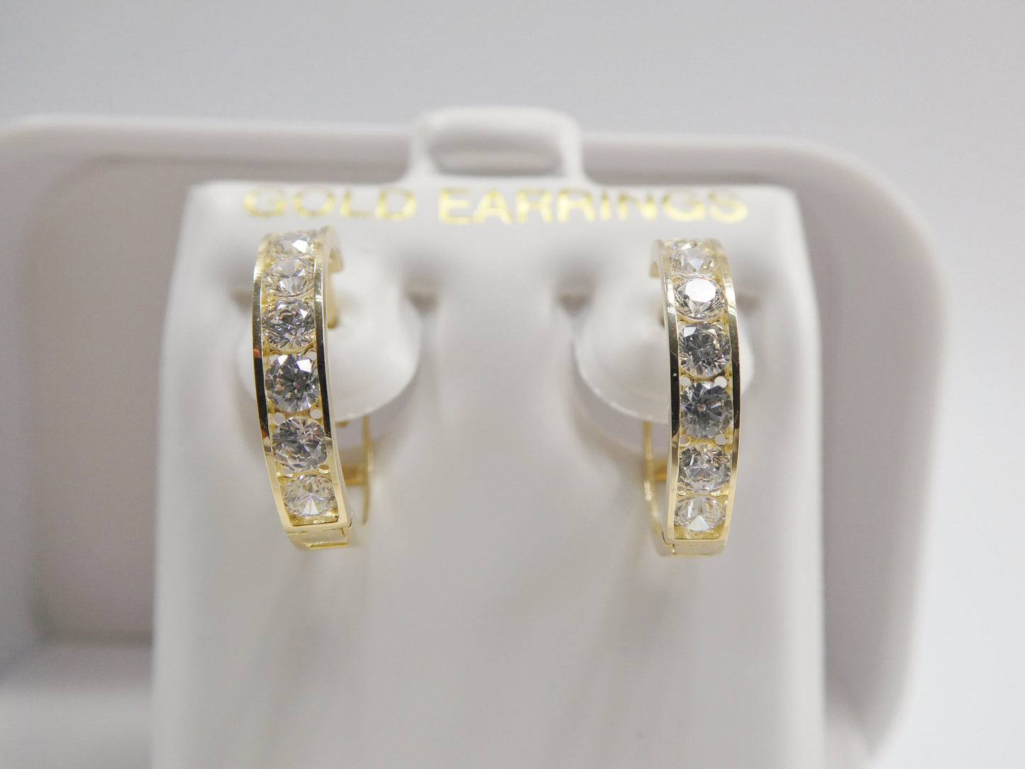 real 10k solid yellow gold large huggie 16mm hoop earring