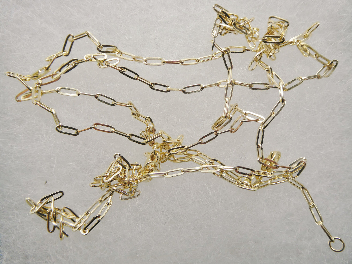 14k real solid yellow gold tiny small 2mm paperclip chain necklace