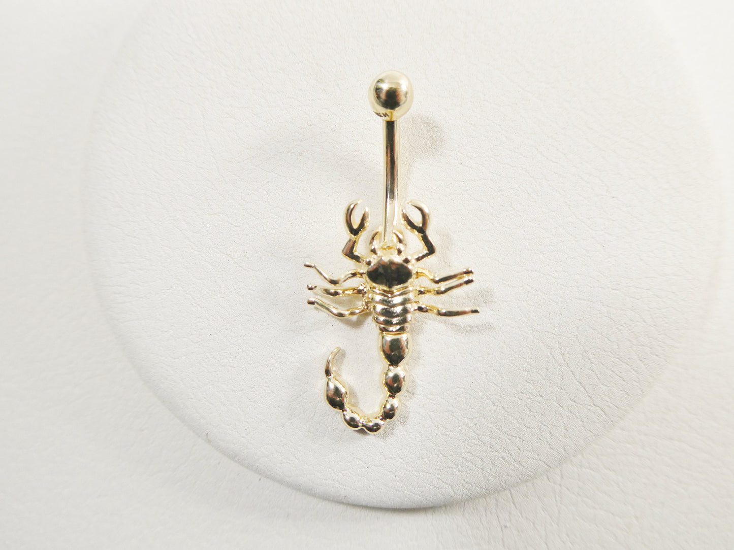 14k real solid yellow gold scorpion dangling belly button ring piercing