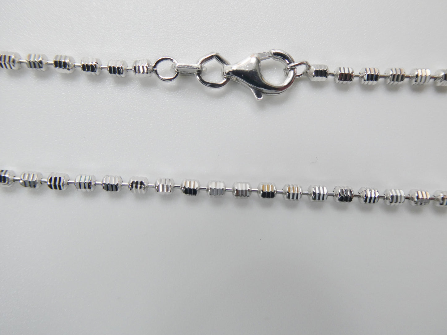 Real 925 sterling silver 10 inch bead anklet 14k white gold finish