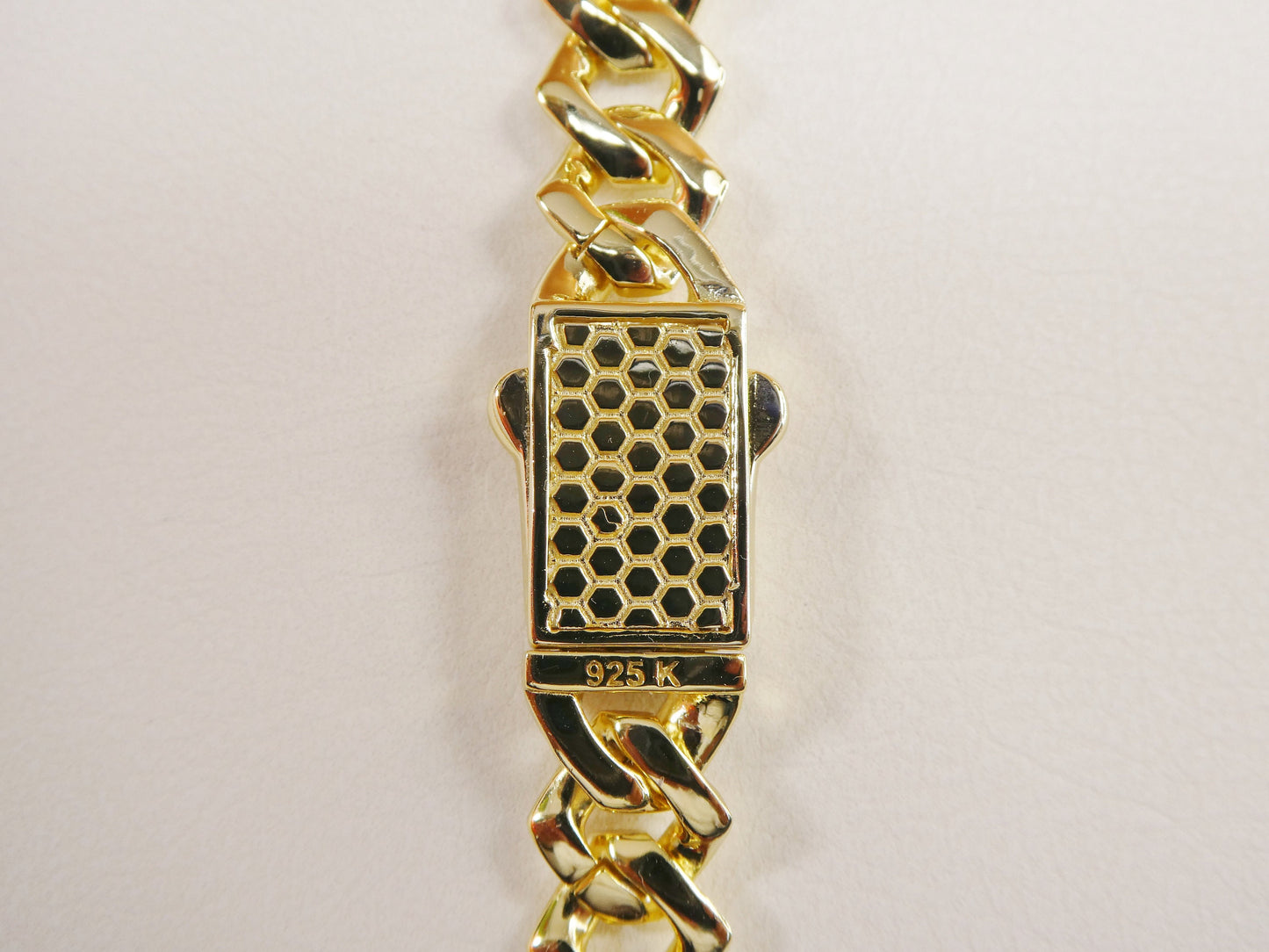 14k yellow gold color tone 9MM Monaco necklace over real 925 sterling silver