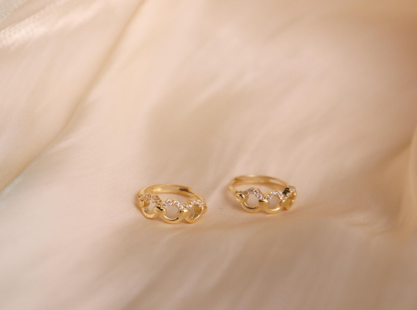 real 10k solid yellow gold designer hoop huggie earrings
